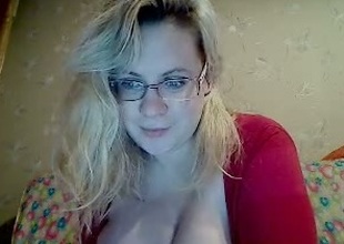 Showing my enormous natural boobs to my webcam chat ally